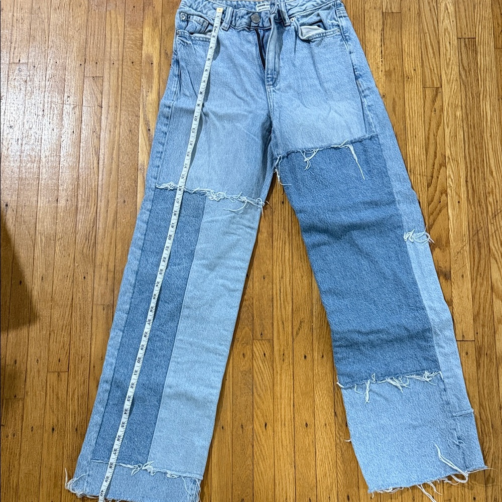 Garage Two-Tone Blue Patchwork Jeans